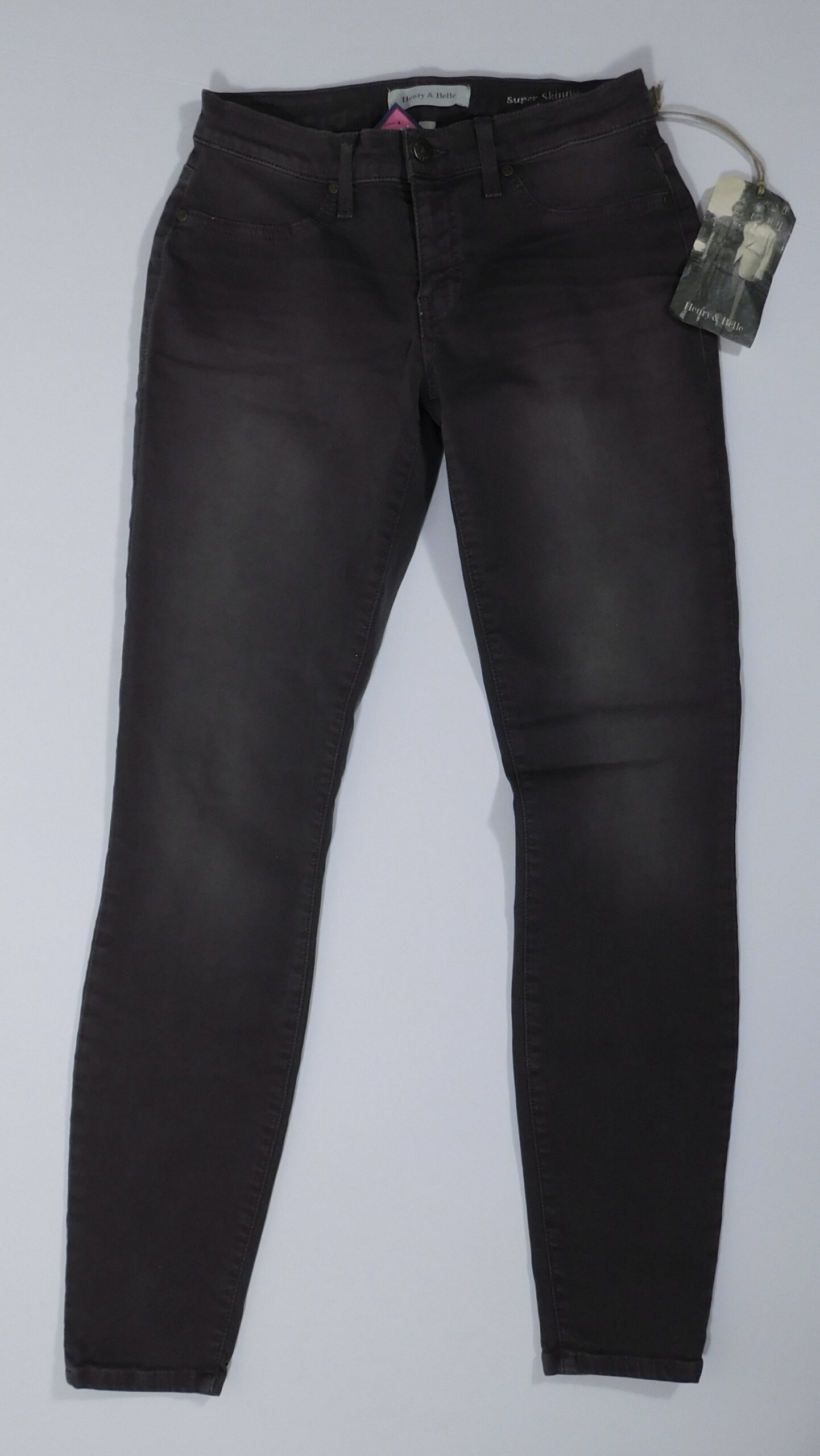 HENRY & BELLE NWT Women's Brown Cotton Stretch Super Skinny Ankle Scout Pant Sz 27 ($79) - Image 3