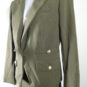VERONICA BEARD Women's Olive Green Notch Collar Cutaway Dickey Jacket Blazer Sz 6 ($695)