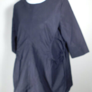 COS Women's Black Open Waist Short Sleeve Cotton Blend Tunic Blouse Sz 6 ($99)