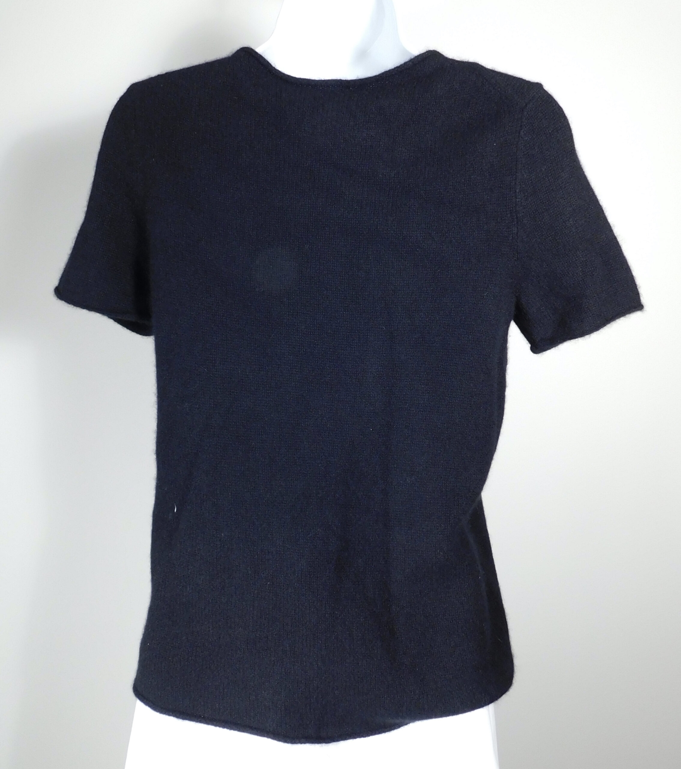 THEORY Women's Black Soft Cashmere Short Sleeve Sweater Sz S - Image 5