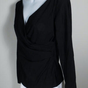 MAX MARA Women's Black V-Neck Long Sleeve Blouse Sz M ($290)