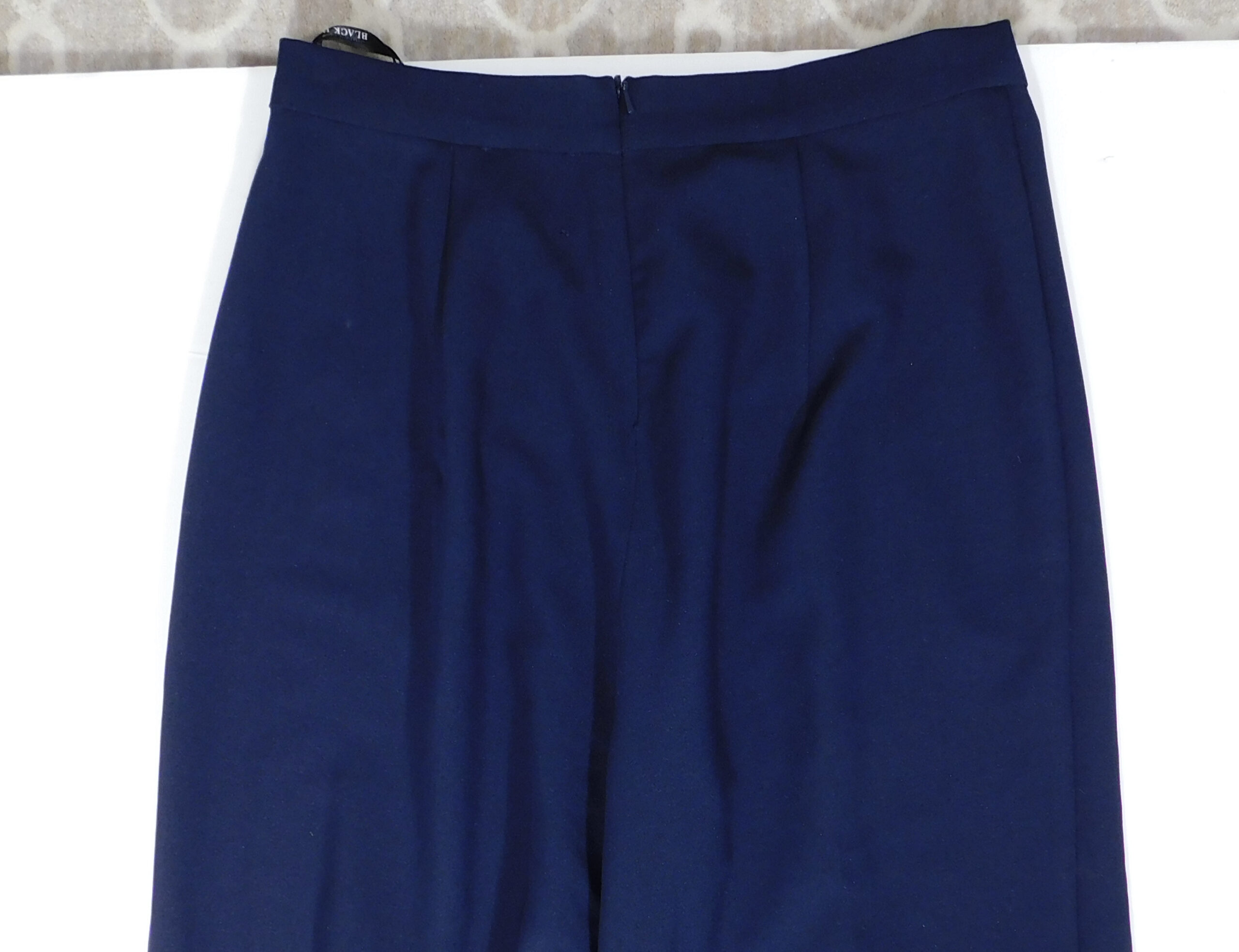 BLACK HALO EVE BY LAUREL BERMAN Women's Navy Blue Flat Front Wide Leg Pant Sz 6 ($340) - Image 6