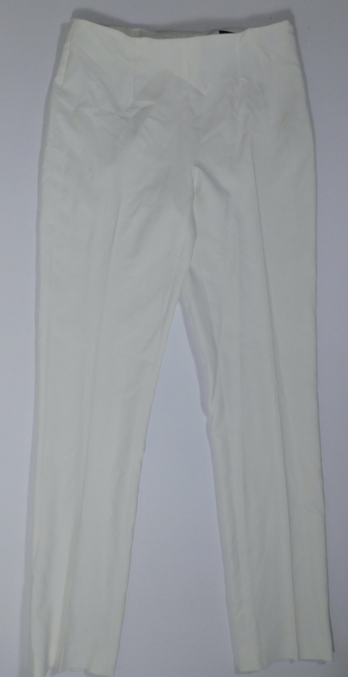 L'MOMO Women's Ivory Flat Front Straight Leg Pant Sz 4 ($405) - Image 3