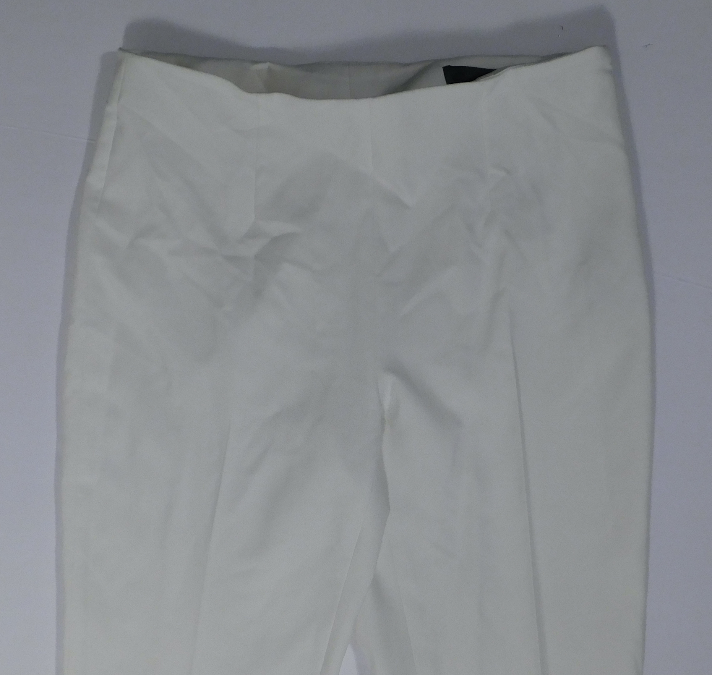L'MOMO Women's Ivory Flat Front Straight Leg Pant Sz 4 ($405) - Image 4