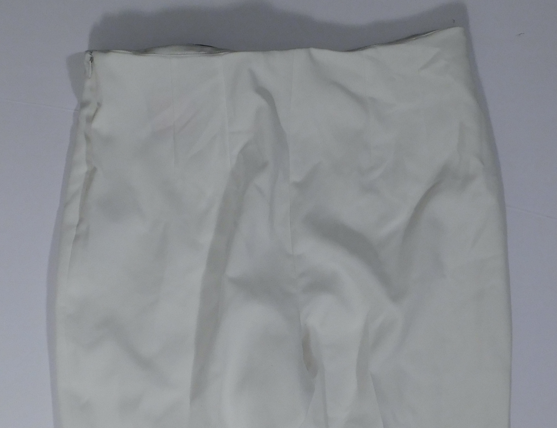 L'MOMO Women's Ivory Flat Front Straight Leg Pant Sz 4 ($405) - Image 6