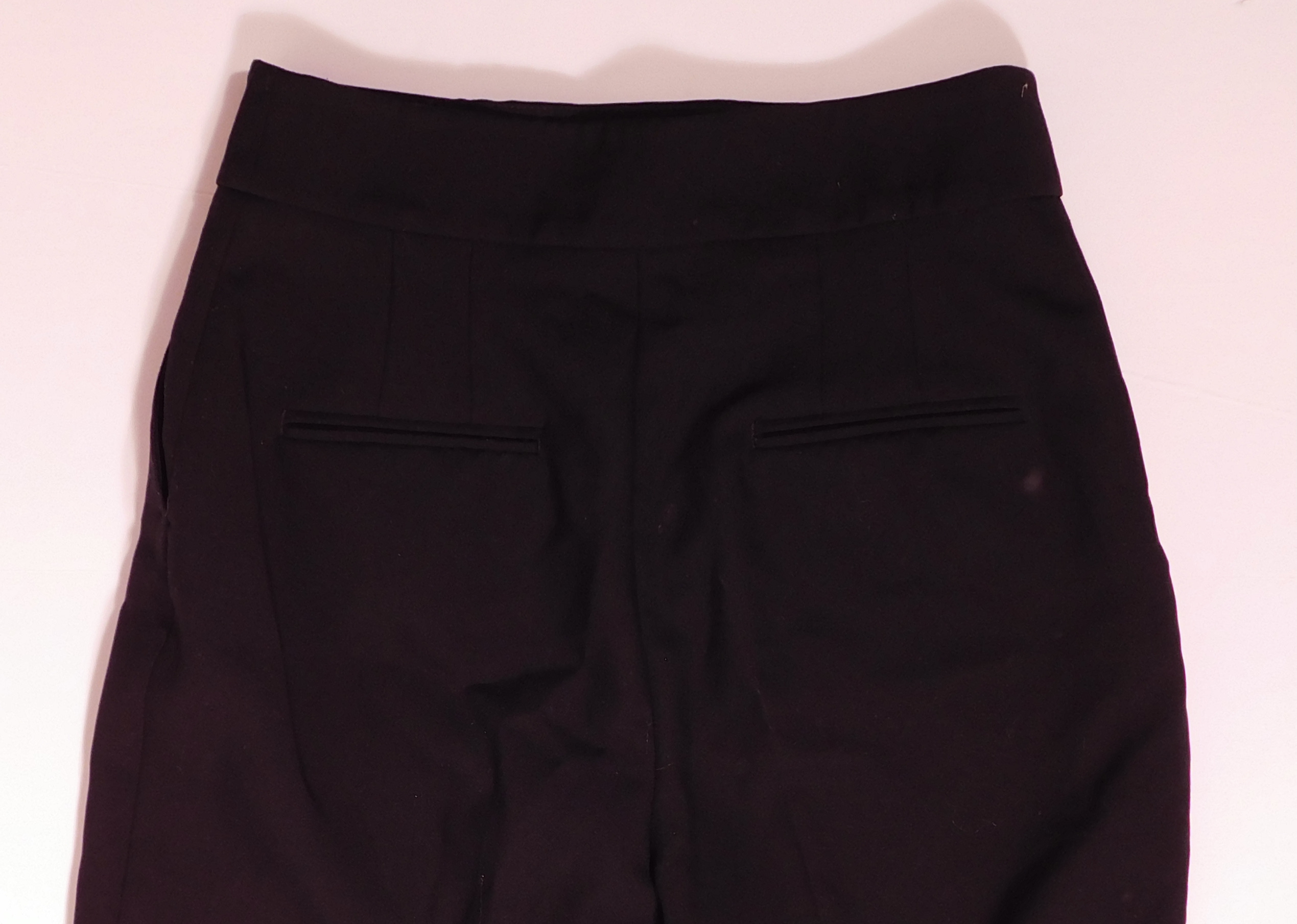 ZARA Women's Black Pleat Front Glen 899 Straight Leg Dress Pant Sz M - Image 7