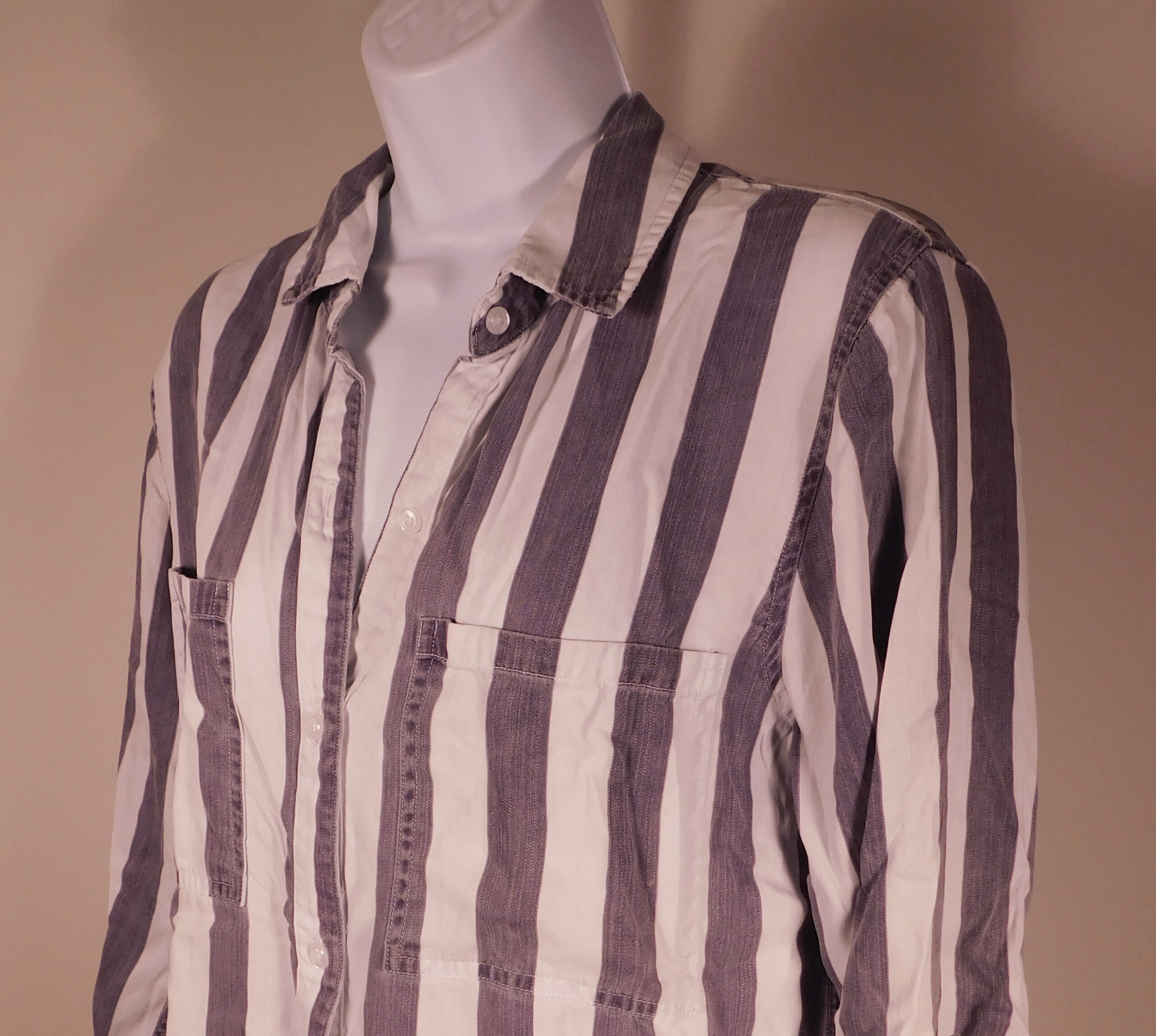 RAILS Women's Blue White Julian Lisbon Stripe Long Sleeve Button Front Shirt Dress Sz S - Image 3