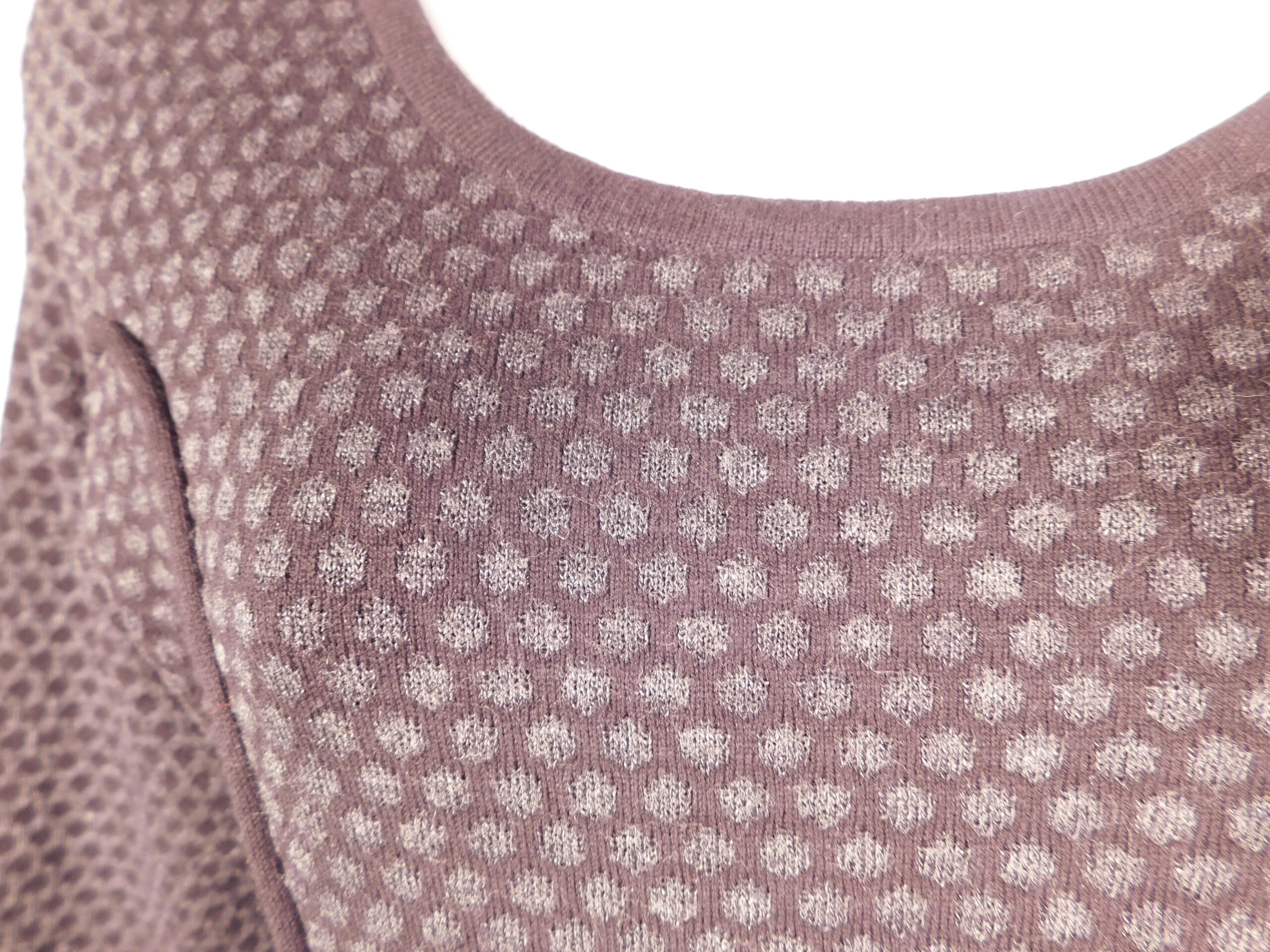 SANDRO Women's Black Knit Polka Dot Scoop Neck Long Sleeve Sheath Dress Sz 2 - Image 5