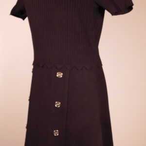 SANDRO Women's Black Knit Scoop Neck Short Sleeve Sheath Dress Sz S