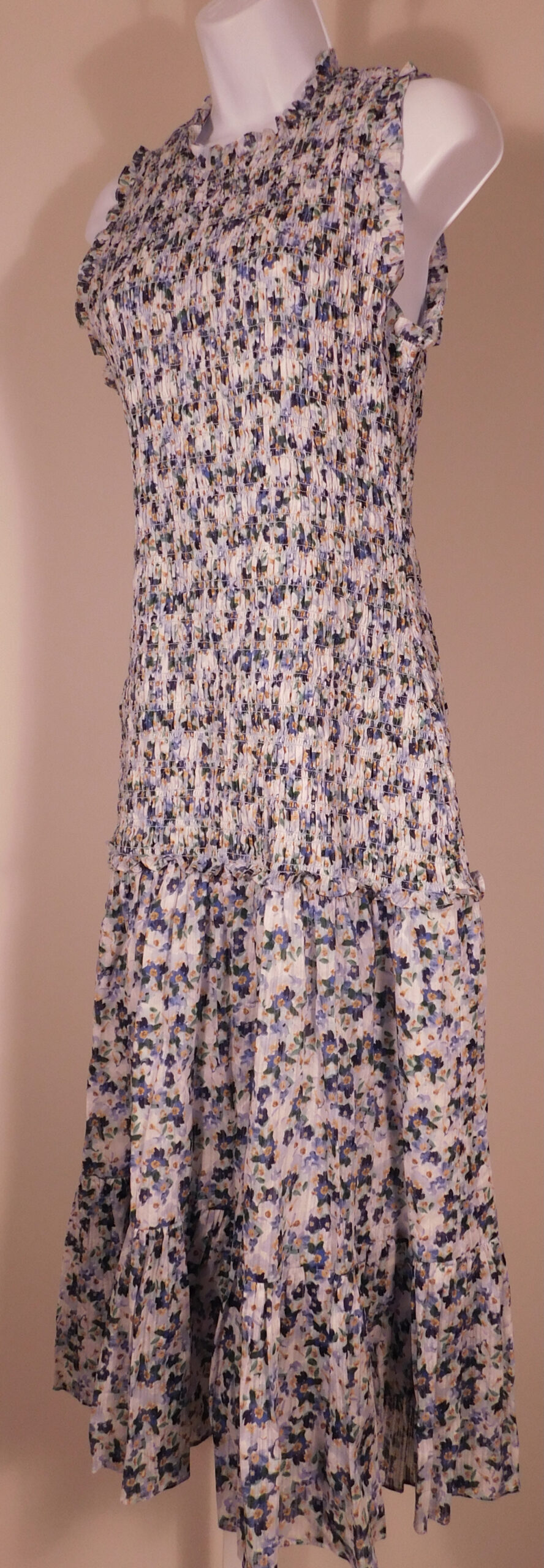VERONICA BEARD Women's Blue Verena Floral Dropped Waist Tiered Midi Dress Sz 4 ($695)