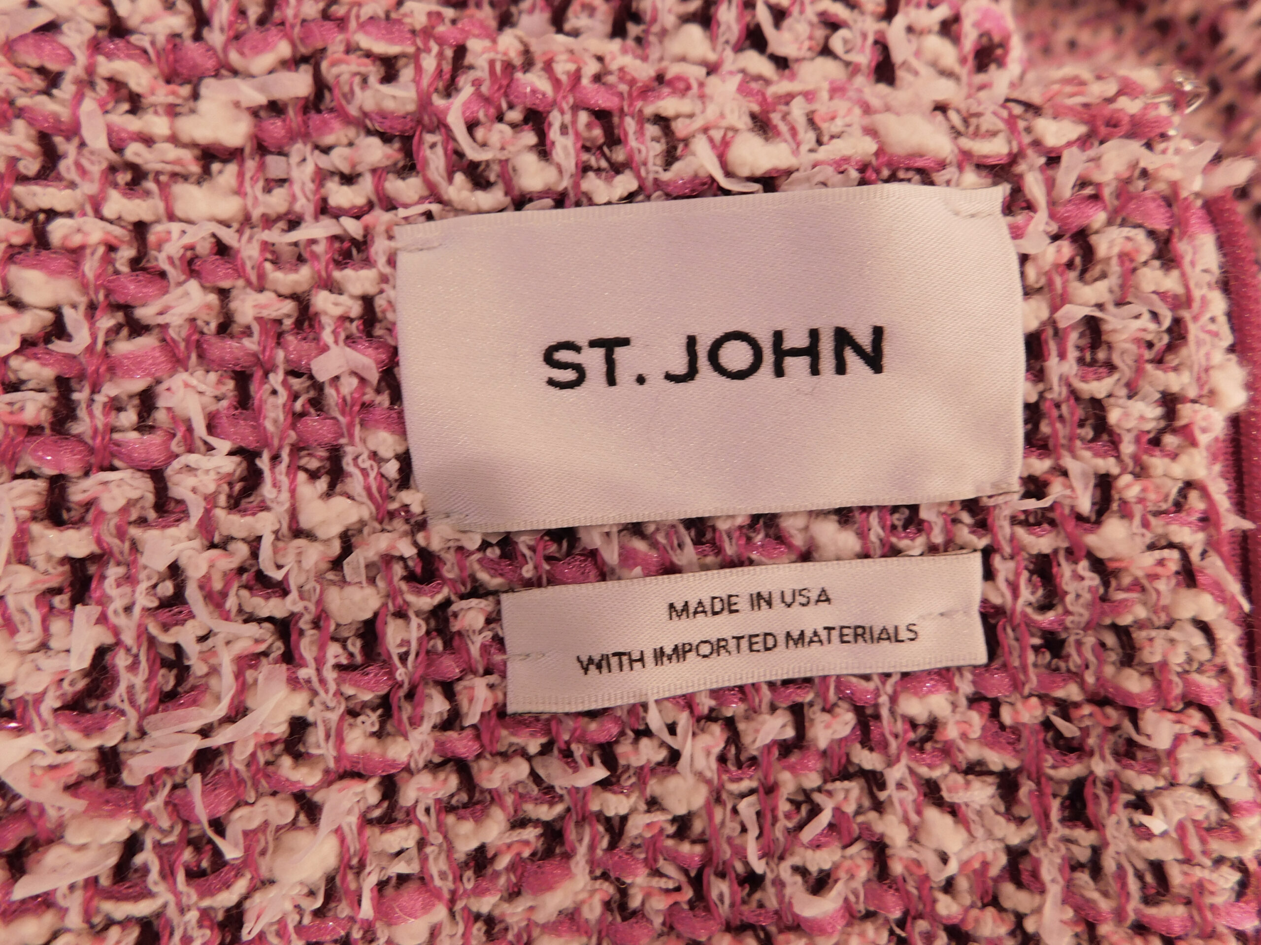 ST JOHN Women's Pink Boucle Sleeveless Dress and Blazer Suit Dress Sz 6 ($3490) - Image 7