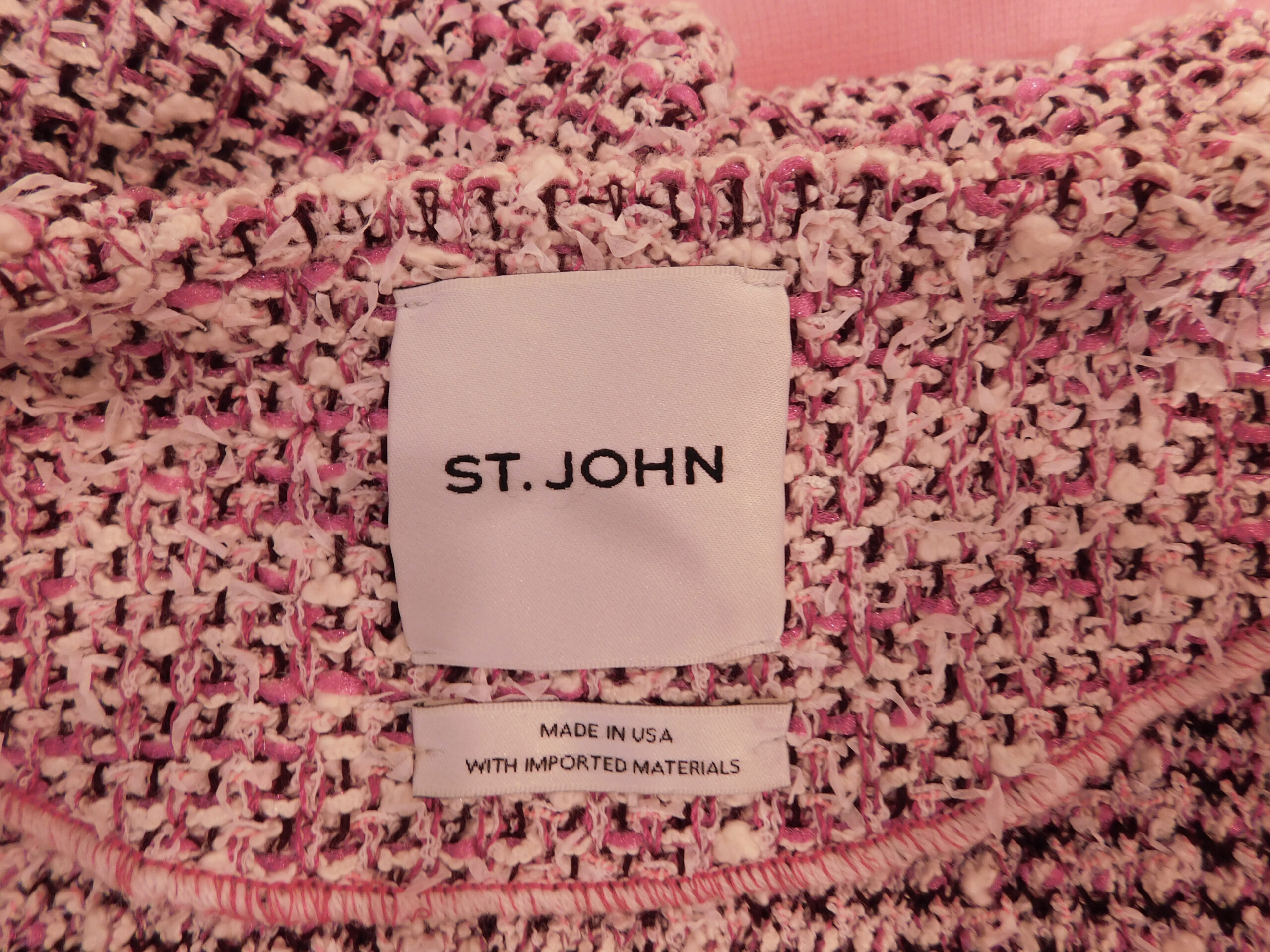 ST JOHN Women's Pink Boucle Sleeveless Dress and Blazer Suit Dress Sz 6 ($3490) - Image 11