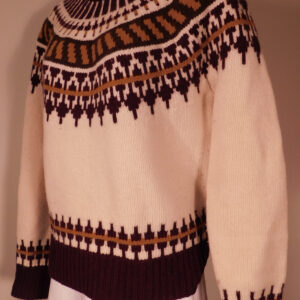 TORY BURCH Women's Ivory Burgundy Wool Sweater Sz S/P