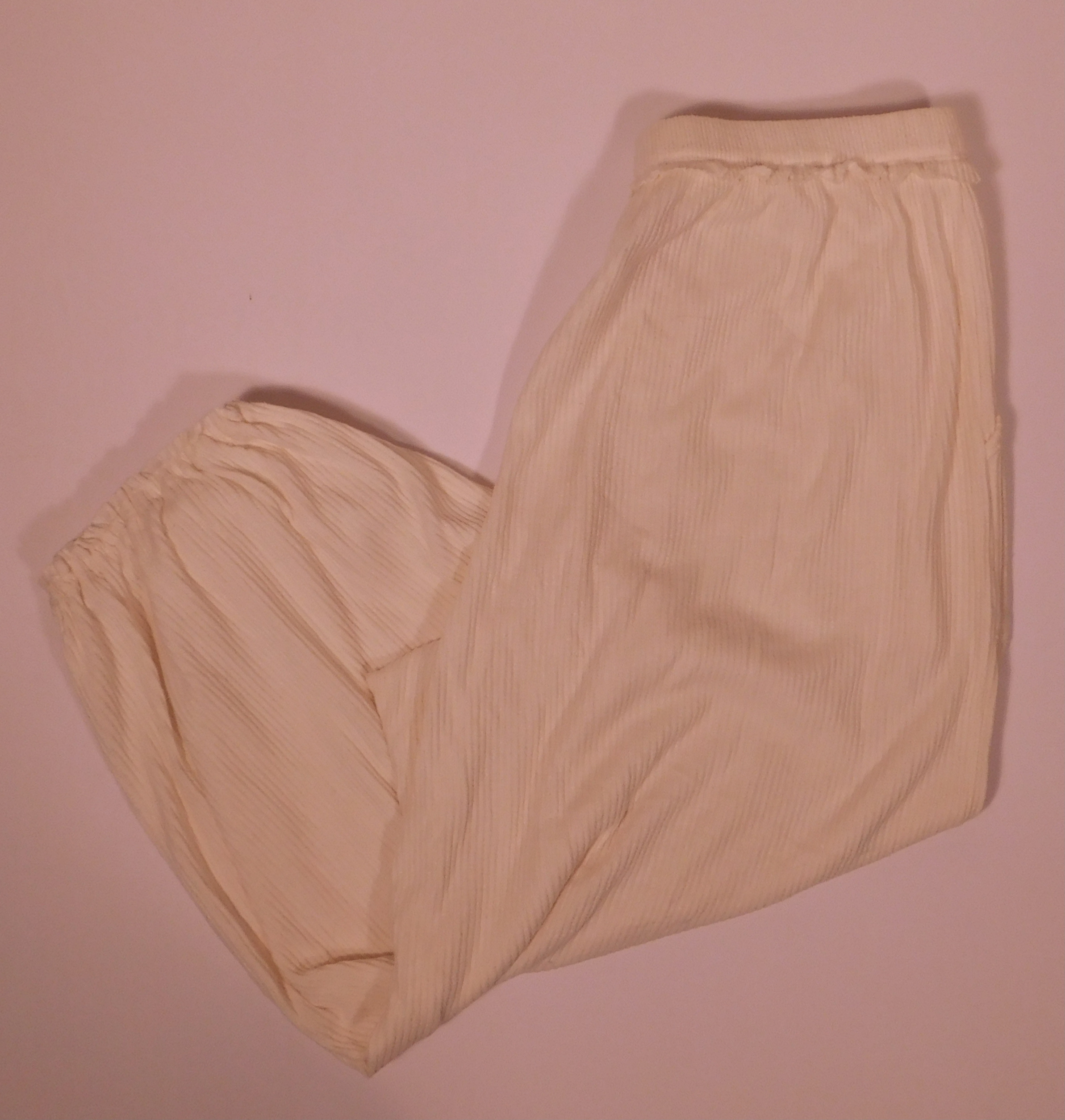 FREE PEOPLE INTIMATELY Women's Cream Soft Ribbed Pant Sz M