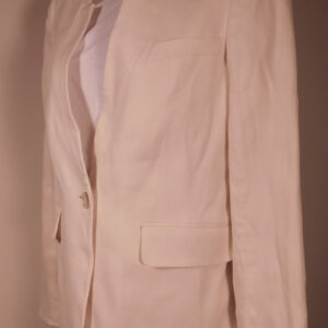 VERONICA BEARD Women's Ivory Single Button Cutaway Dickey Linen Blend Jacket Blazer Sz 4 ($695)