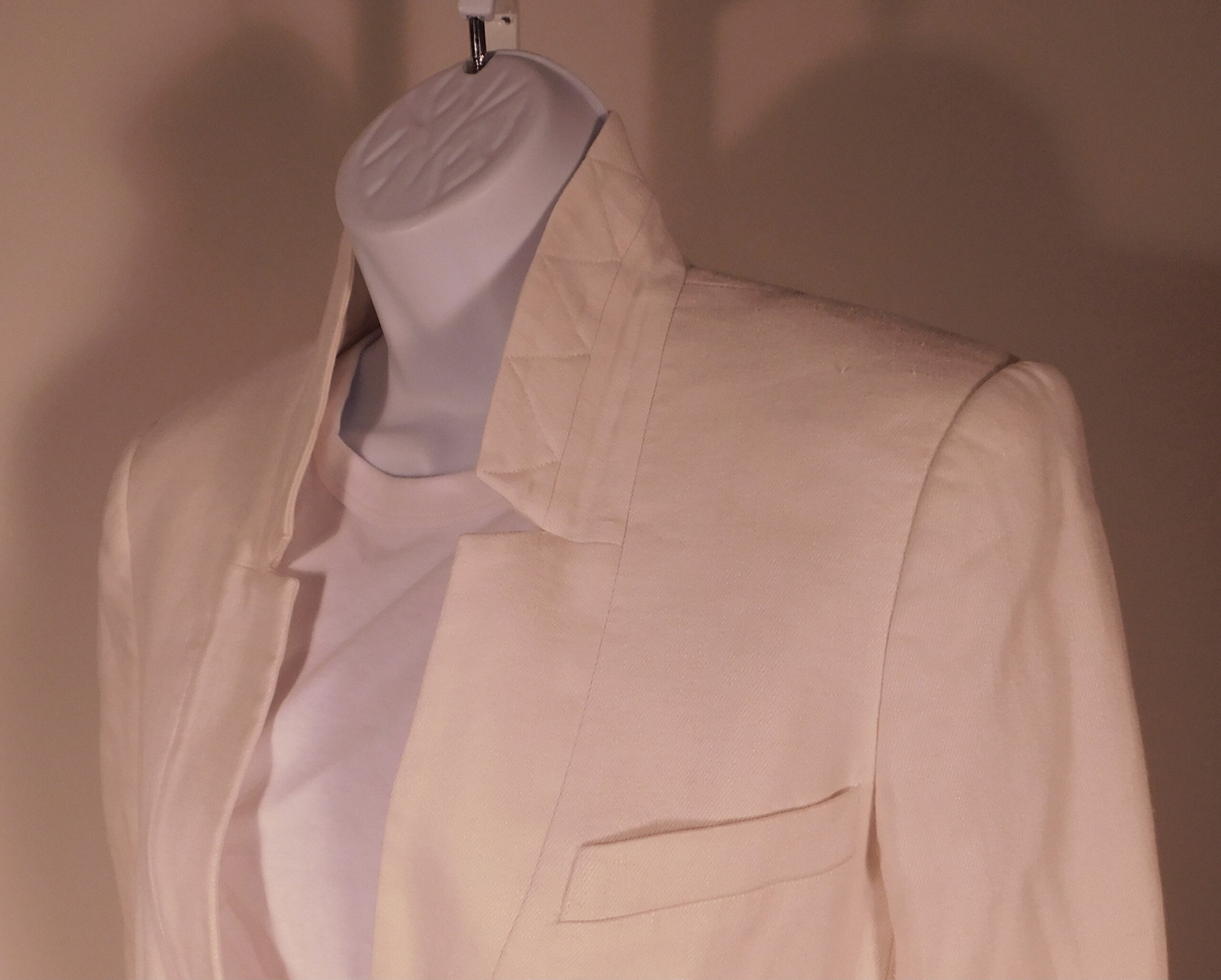 VERONICA BEARD Women's Ivory Single Button Cutaway Dickey Linen Blend Jacket Blazer Sz 4 ($695) - Image 3