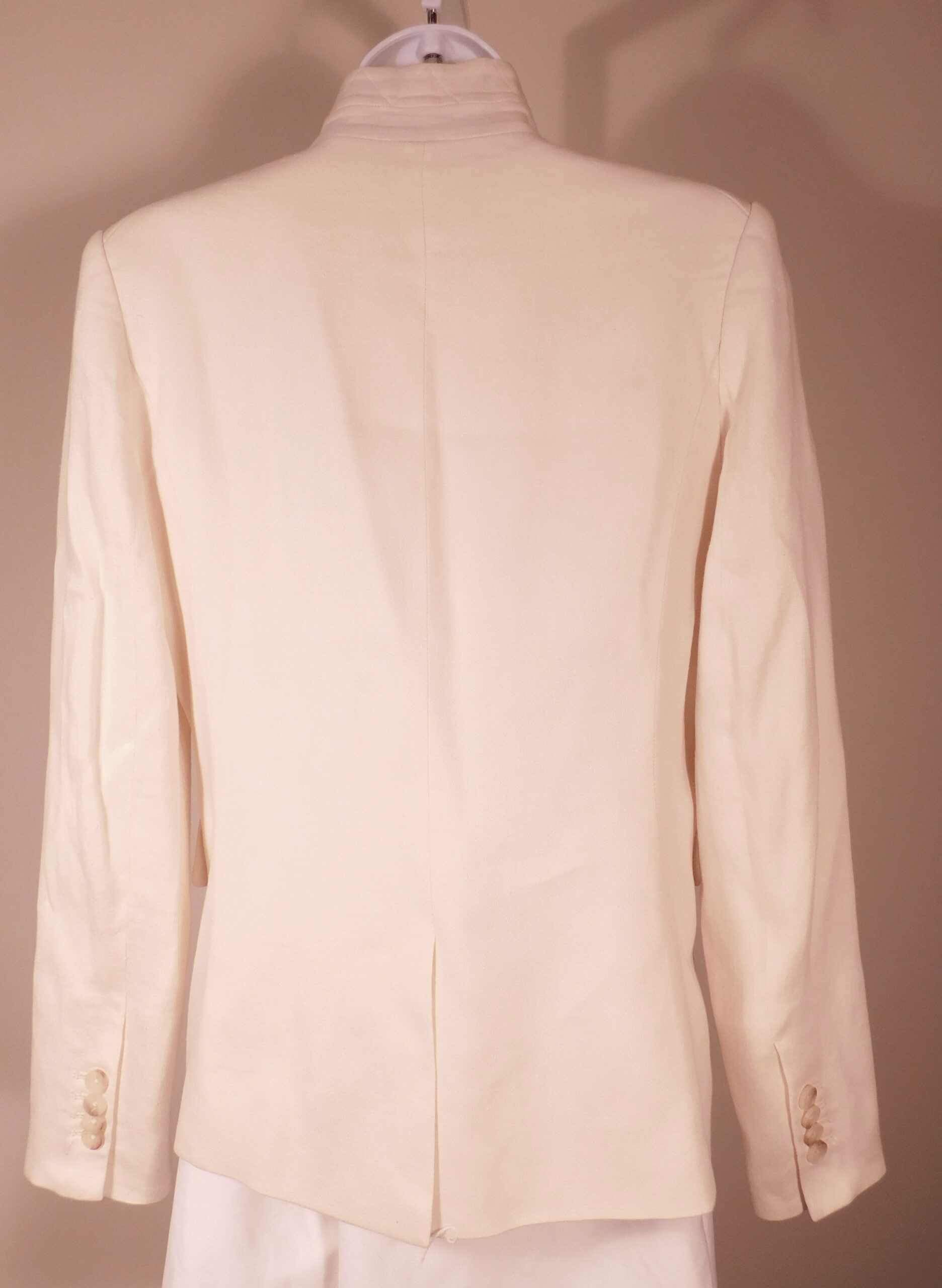 VERONICA BEARD Women's Ivory Single Button Cutaway Dickey Linen Blend Jacket Blazer Sz 4 ($695) - Image 5