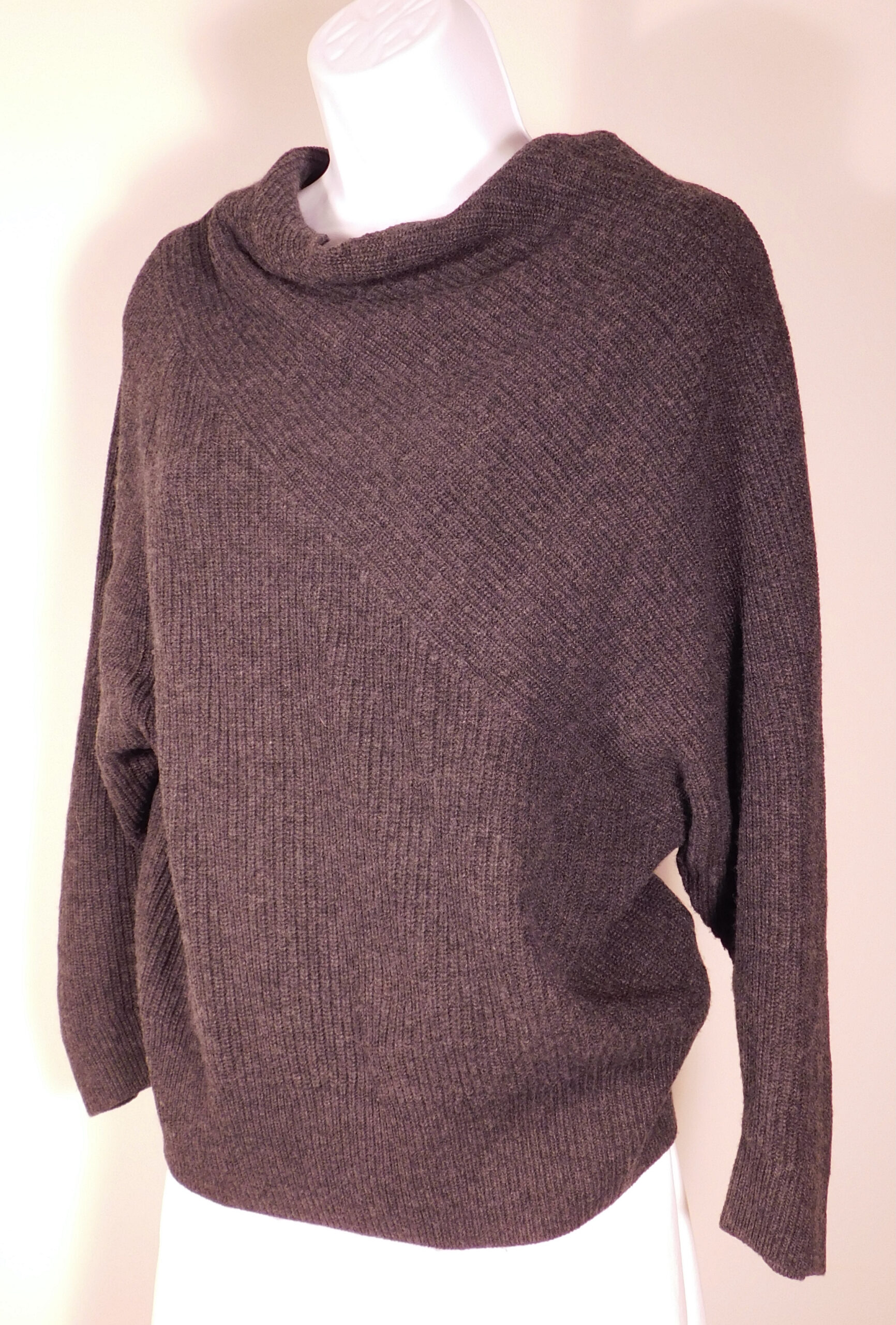 BROCHU WALKER Women's Gray Ribbed Wool Cashmere Sweater Sz S ($428)