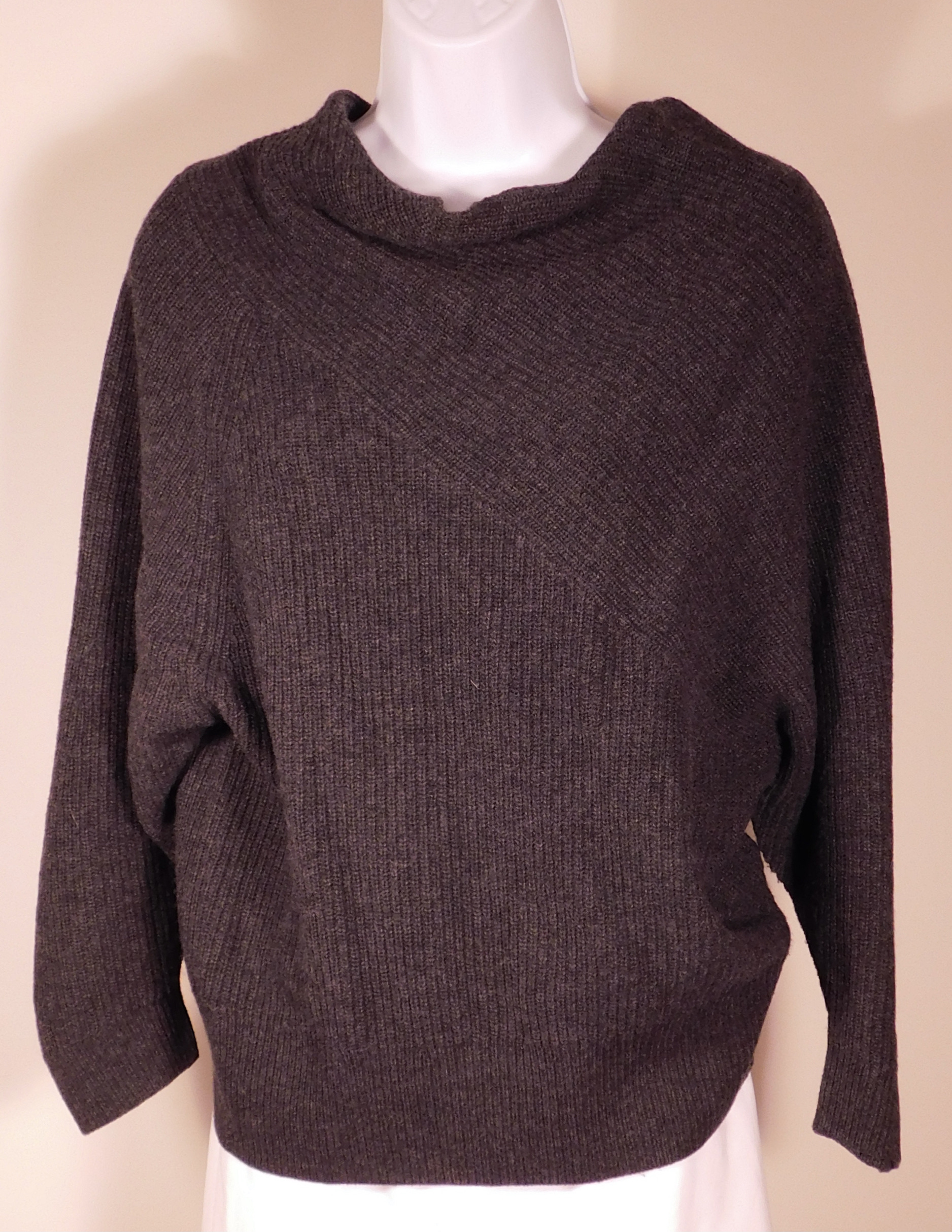 BROCHU WALKER Women's Gray Ribbed Wool Cashmere Sweater Sz S ($428) - Image 4