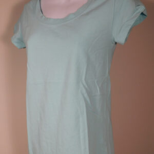 LAUREN JAMES Women's Aqua Cotton Scoop Neck Short Sleeved T-Shirt Blouse Sz M