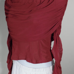 MAJORELLE Women's Burgundy Off Shoulder Long Sleeved Blouse Sz S