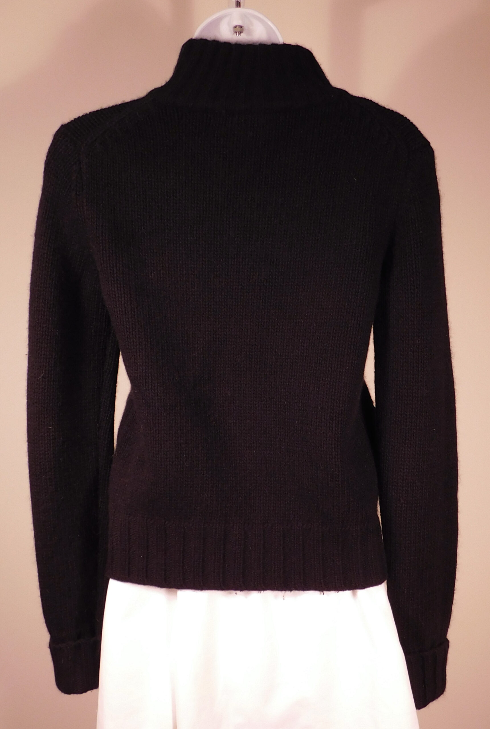 RALPH LAUREN Women's Black Soft Cashmere Wool Button Front Cardigan Sweater Sz M - Image 6