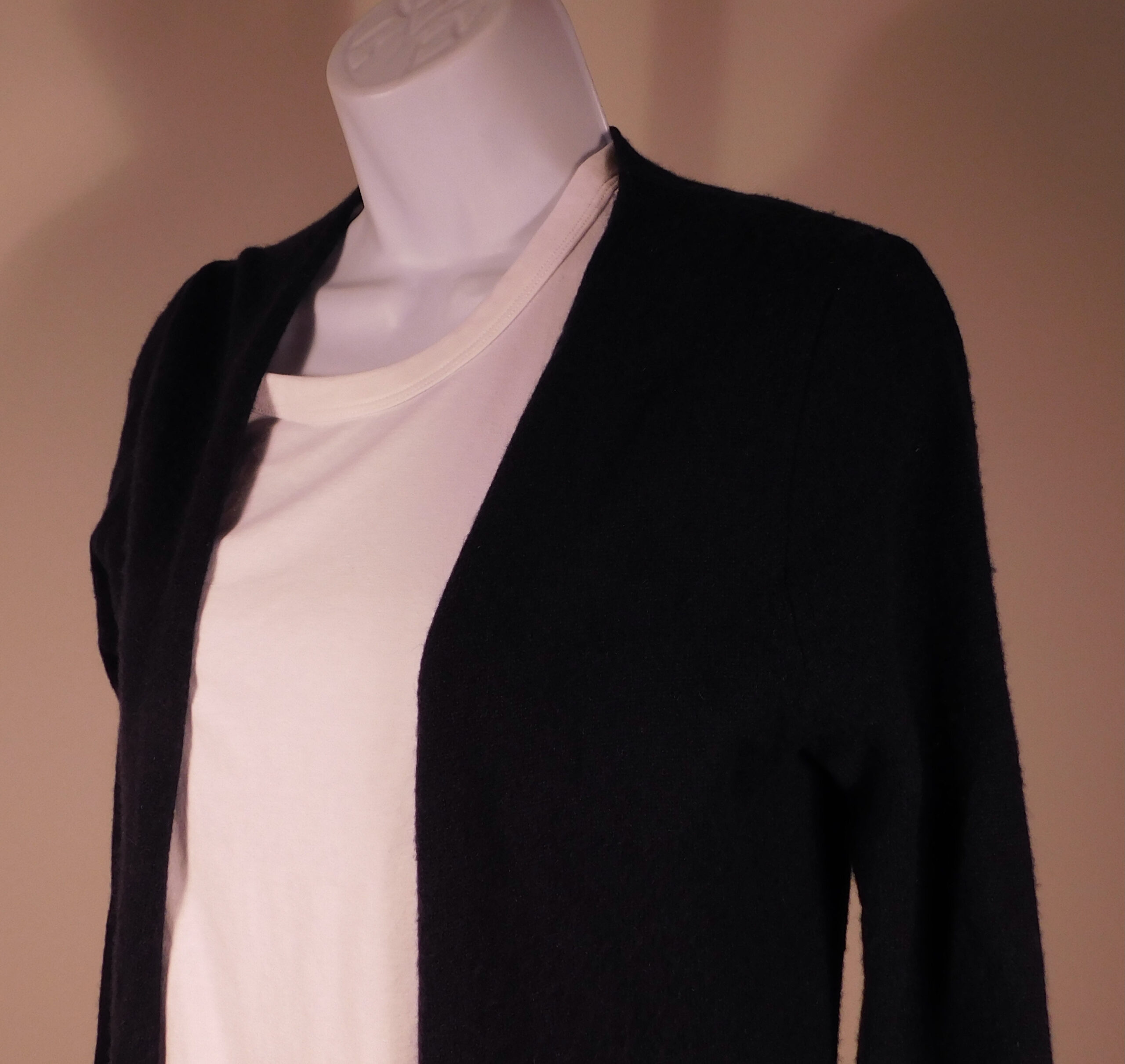 CALYPSO ST BARTH Women's Blue Cashmere Drape Front Cardigan Sweater Sz XS - Image 3