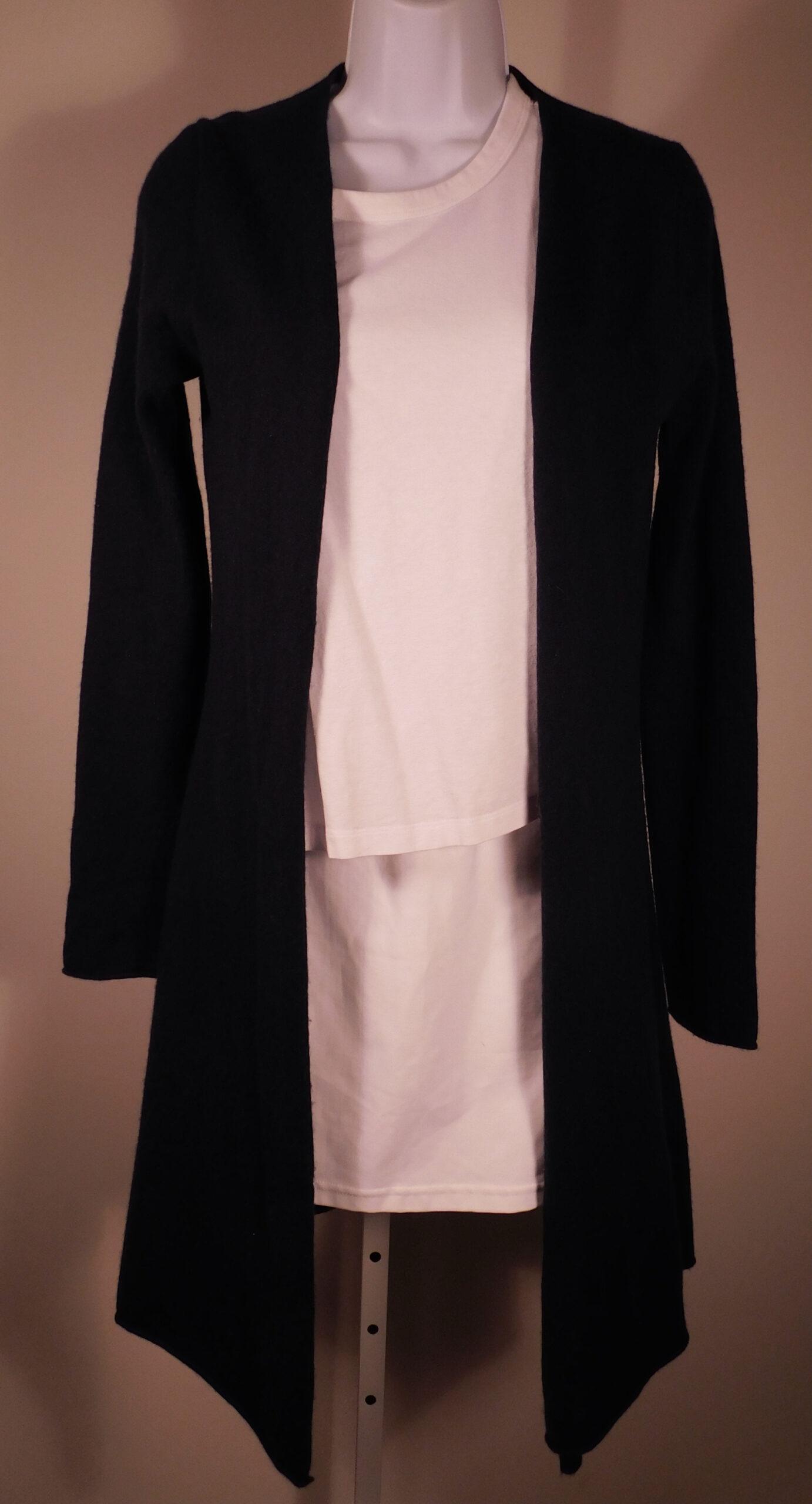 CALYPSO ST BARTH Women's Blue Cashmere Drape Front Cardigan Sweater Sz XS - Image 4