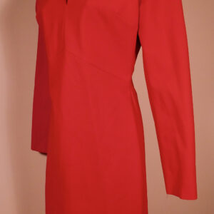 L'MOMO Women's Red Long Sleeve V-Neck Sheath Dress Sz 4 ($600)
