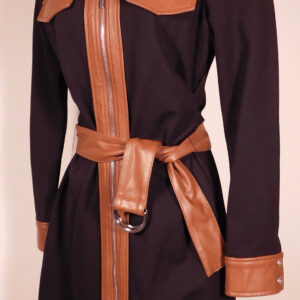DEREK LAM 10 CROSBY Women's Black W Faux Leather Trim Jayda Faux Dress Sz 8 ($420)