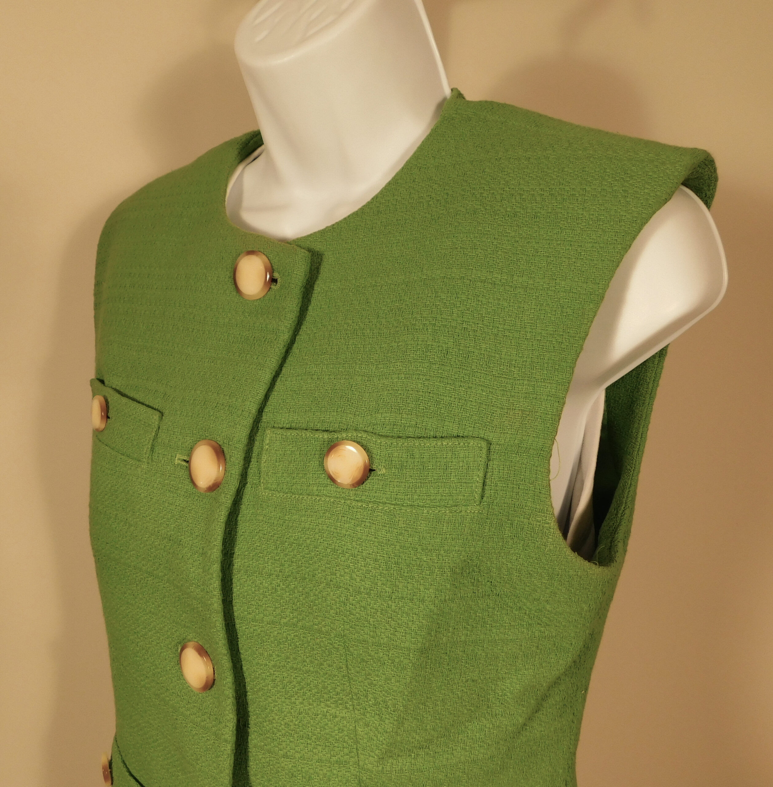 VERONICA BEARD Women's Green Tamara Tweed Suit Vest Sz 4 ($468) - Image 3