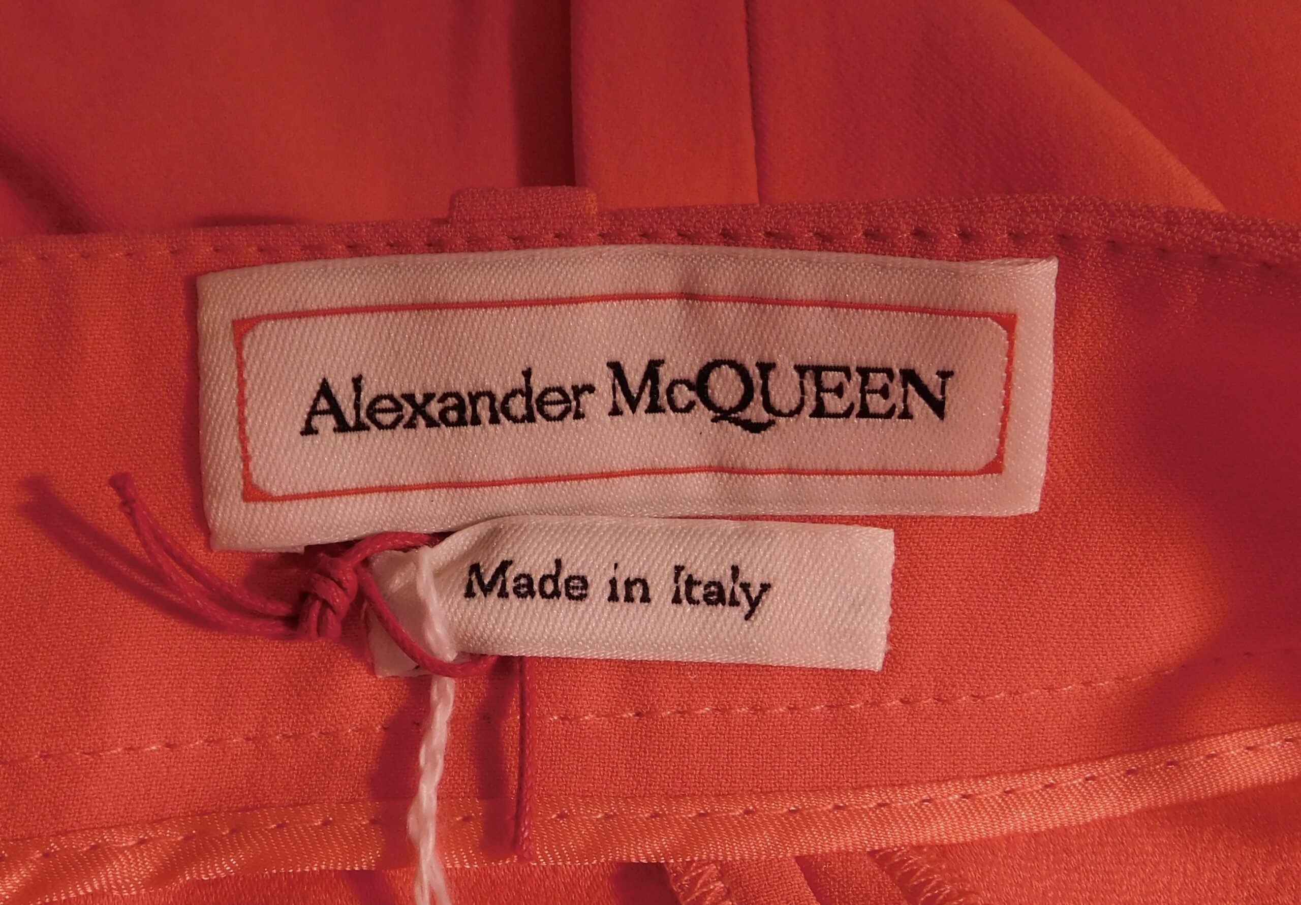 ALEXANDER MCQUEEN Women's Coral Flat Front Wide Leg Pant Sz 42 ($850) - Image 7