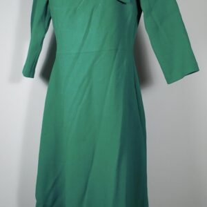 THE FOLD Women's Green Short Sleeve Wool Crepe Sheath Dress Sz 4 ($565)