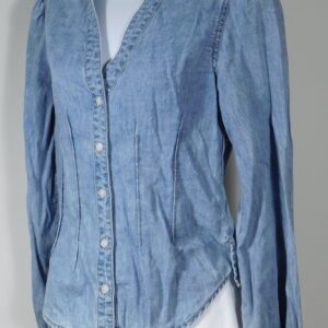 VERONICA BEARD JEANS Women's Denim  Button Front Cotton Stretch Long Sleeved Shirt Sz 4 ($298)