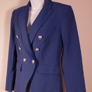 VERONICA BEARD Women's Blue Notch Collar Cutaway Dickey Jacket Blazer Sz 4