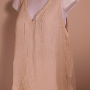 MICHAEL STARS LOS ANGELES Women's Beige Cotton Gauze V-Neck Tank Top Shirt Sz M ($128)