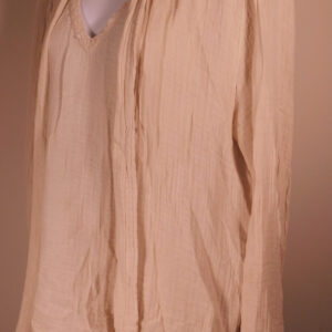 MICHAEL STARS LOS ANGELES Women's Beige Cotton Gauze  Button Front Long Sleeved Shirt Sz M ($168)