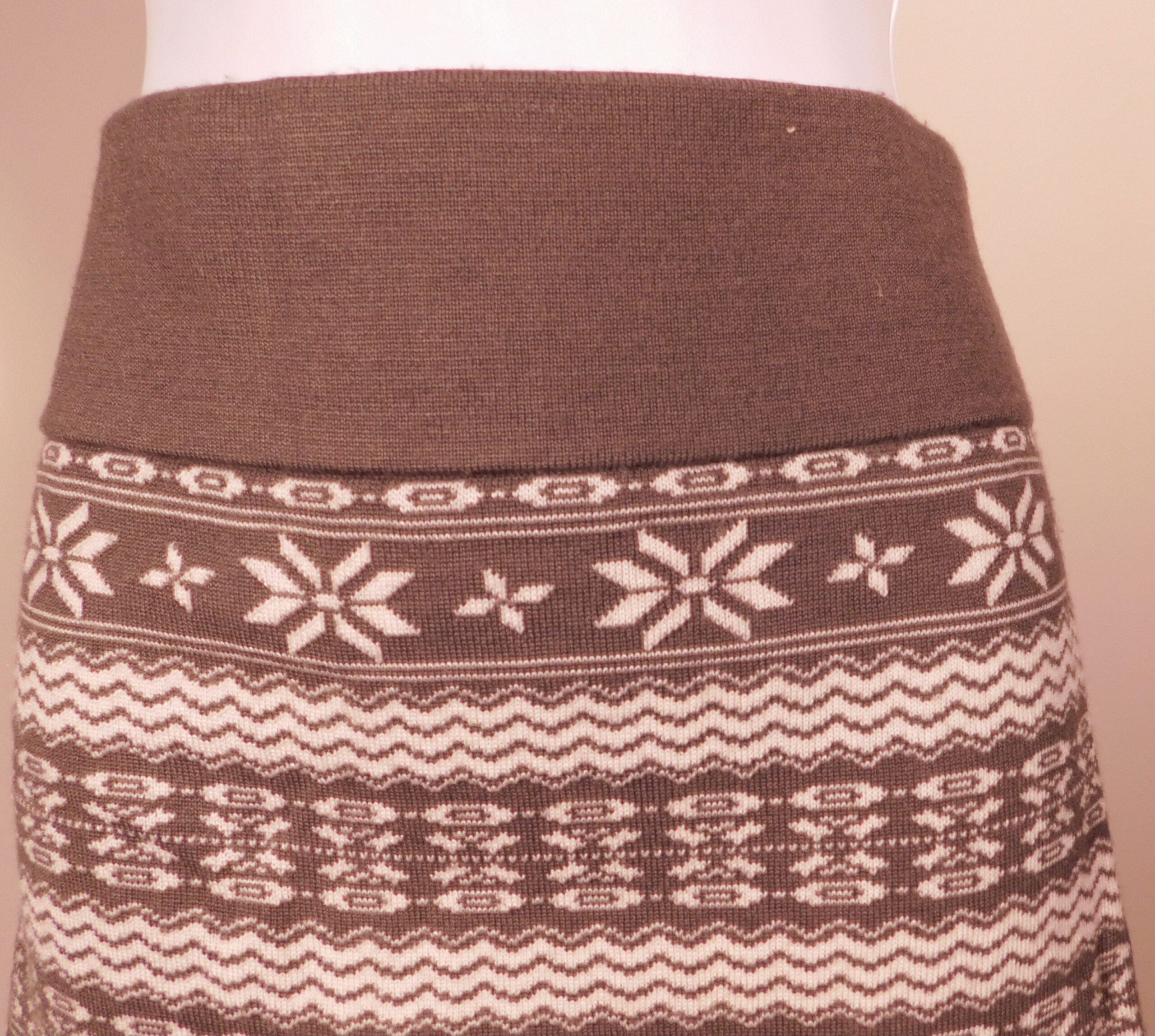 YEST Women's Gray Nordic Wool Blend Knit Pull-On Mini Skirt Sz M - Image 3