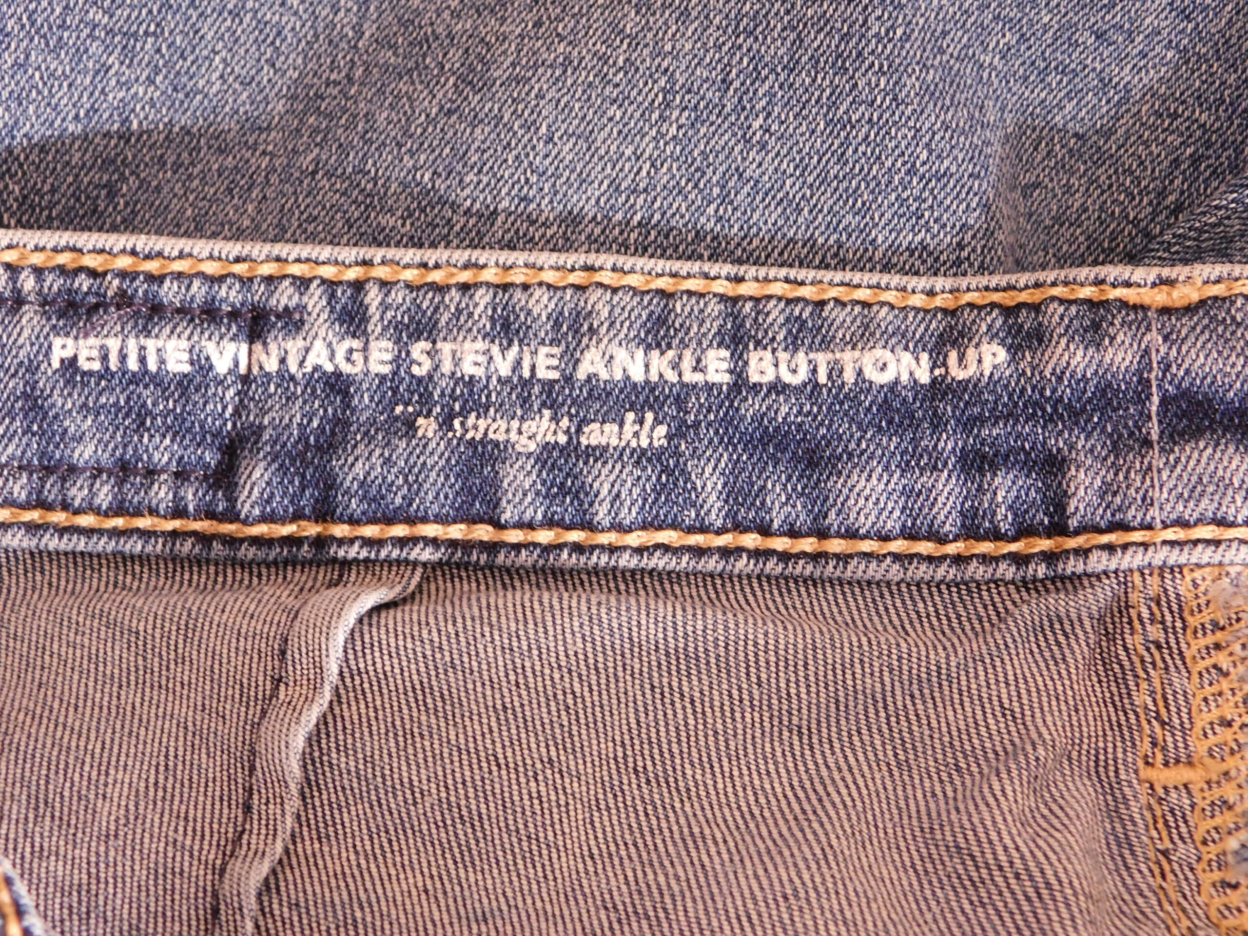 ADRIANO GOLDSCHMIED AG for ANTHROPOLOGIE Women's Medium Wash "PETITE VINTAGE STEVIE ANKLE BUTTON UP" Straight Ankle Jean Sz 29p - Image 8
