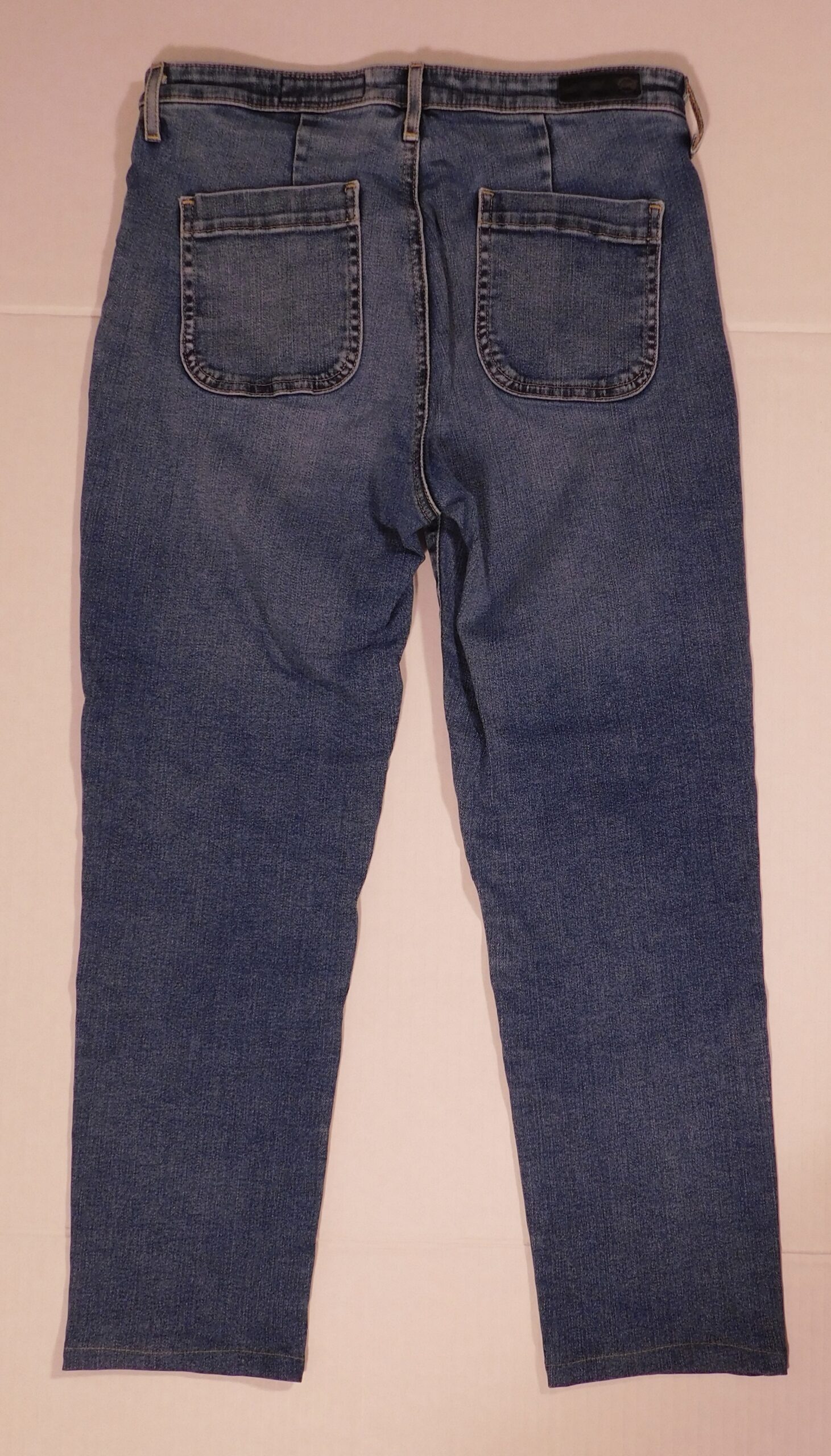 ADRIANO GOLDSCHMIED AG for ANTHROPOLOGIE Women's Medium Wash "PETITE VINTAGE STEVIE ANKLE BUTTON UP" Straight Ankle Jean Sz 29p - Image 5