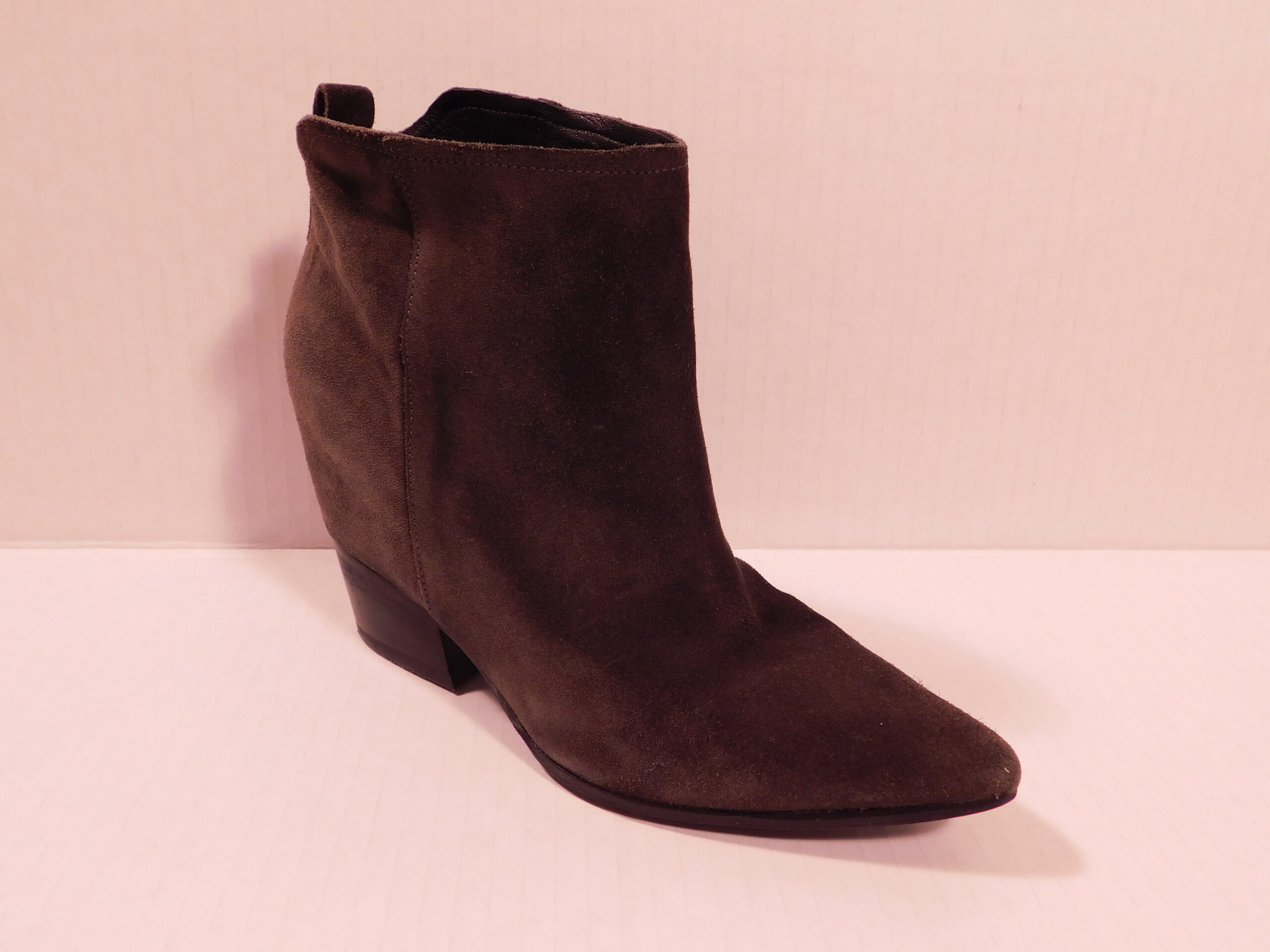 SIGERSON MORRISON Womens Brown Suede Block Heel Pointed Toe Ankle Boots Sz 7.5