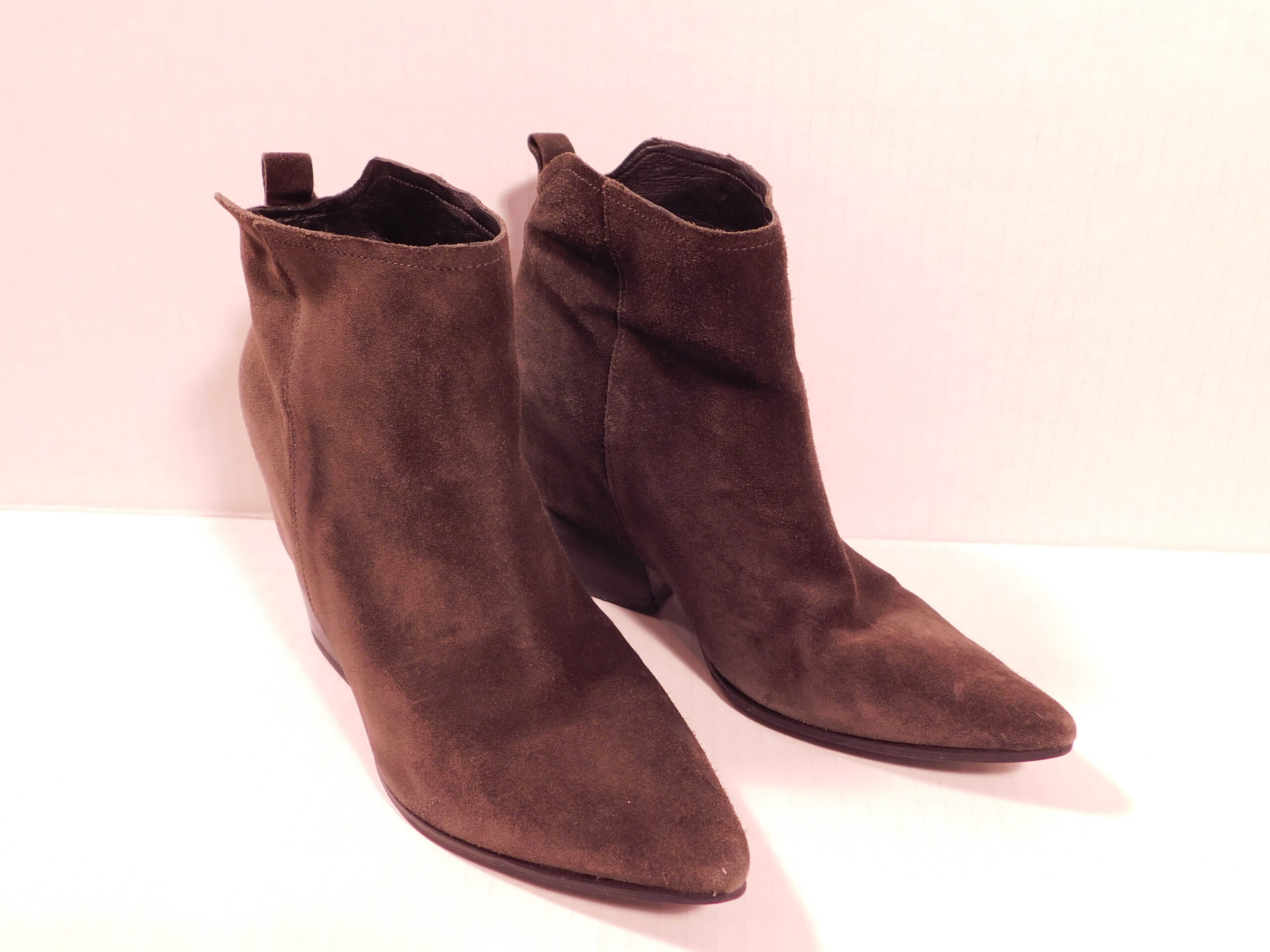 SIGERSON MORRISON Womens Brown Suede Block Heel Pointed Toe Ankle Boots Sz 7.5 - Image 3