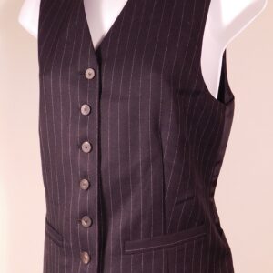 VICTORIA BECKHAM Women's Black Pinstriped Wool Vest Sz 6 ($440)