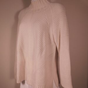 AUTUMN CASHMERE Women's Ivory Cashmere Textured Mock-Neck Sweater Sz S ($350)