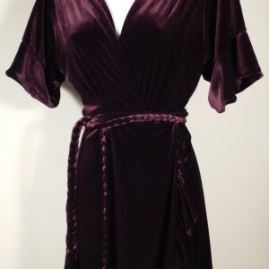 MISA LOS ANGELES Women's Burgundy Velvet Short Sleeve Wrap Dress Sz M ($298)