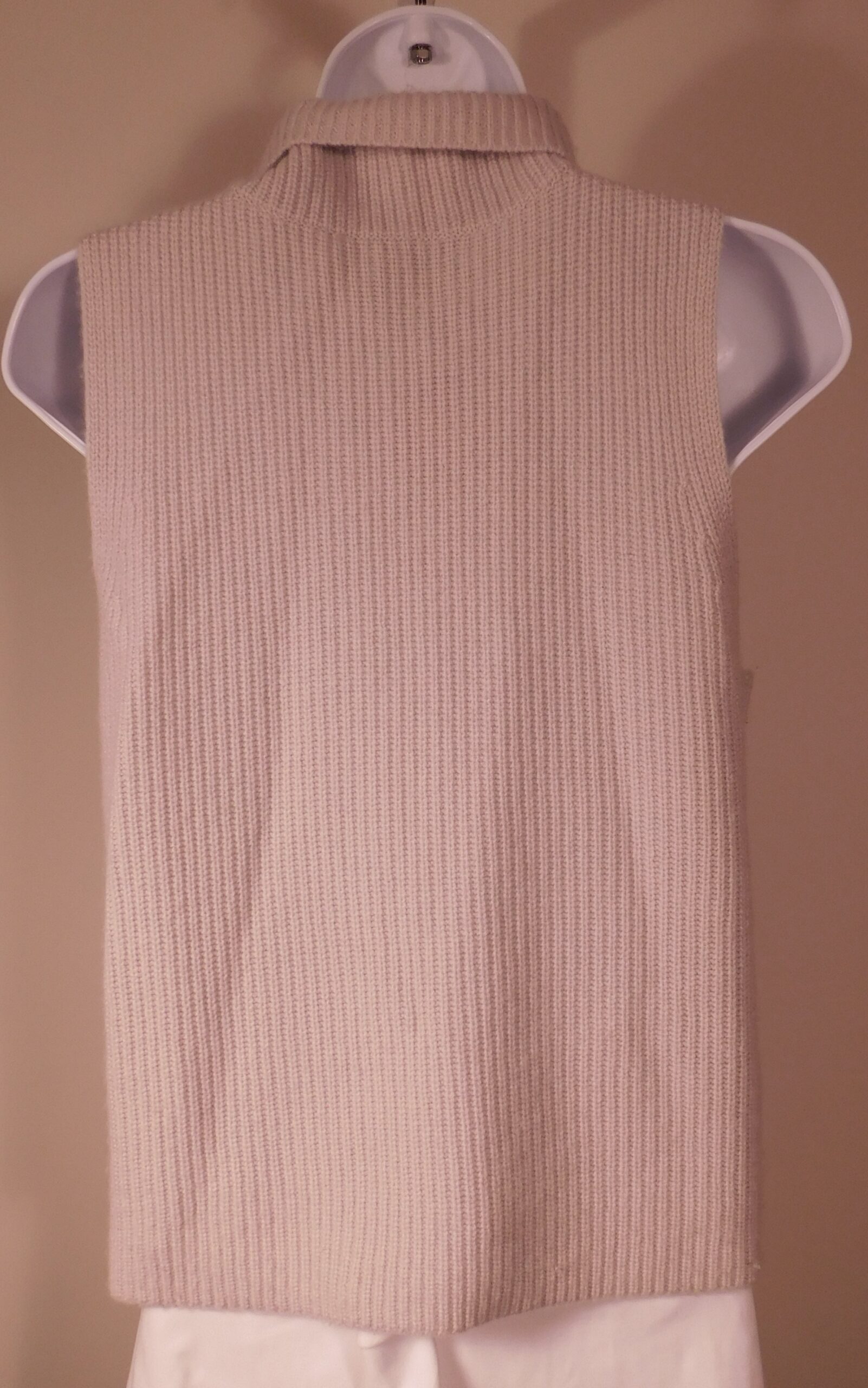 NAKED CASHMERE Women's Dove Gray Sleeveless Turtleneck Ribbed Cashmere Sweater Sz XS ($325) - Image 5