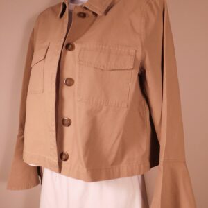 JACK BY BB DAKOTA Women's Tan Cotton Denim Button Front Jacket Sz S