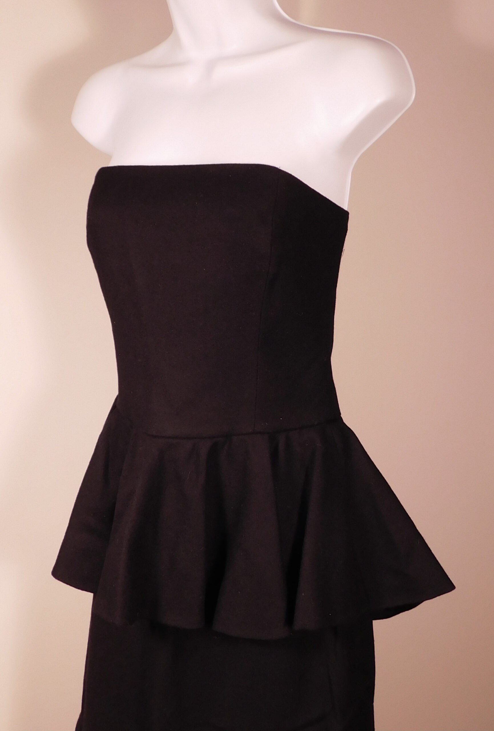 RUGBY BY RALPH LAUREN Women's Black Wool Strapless Dress Sz 8 - Image 3