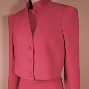THEO THE LABEL Women's Fuchsia Daphne Cropped Military Jacket Blazer Sz M ($645)