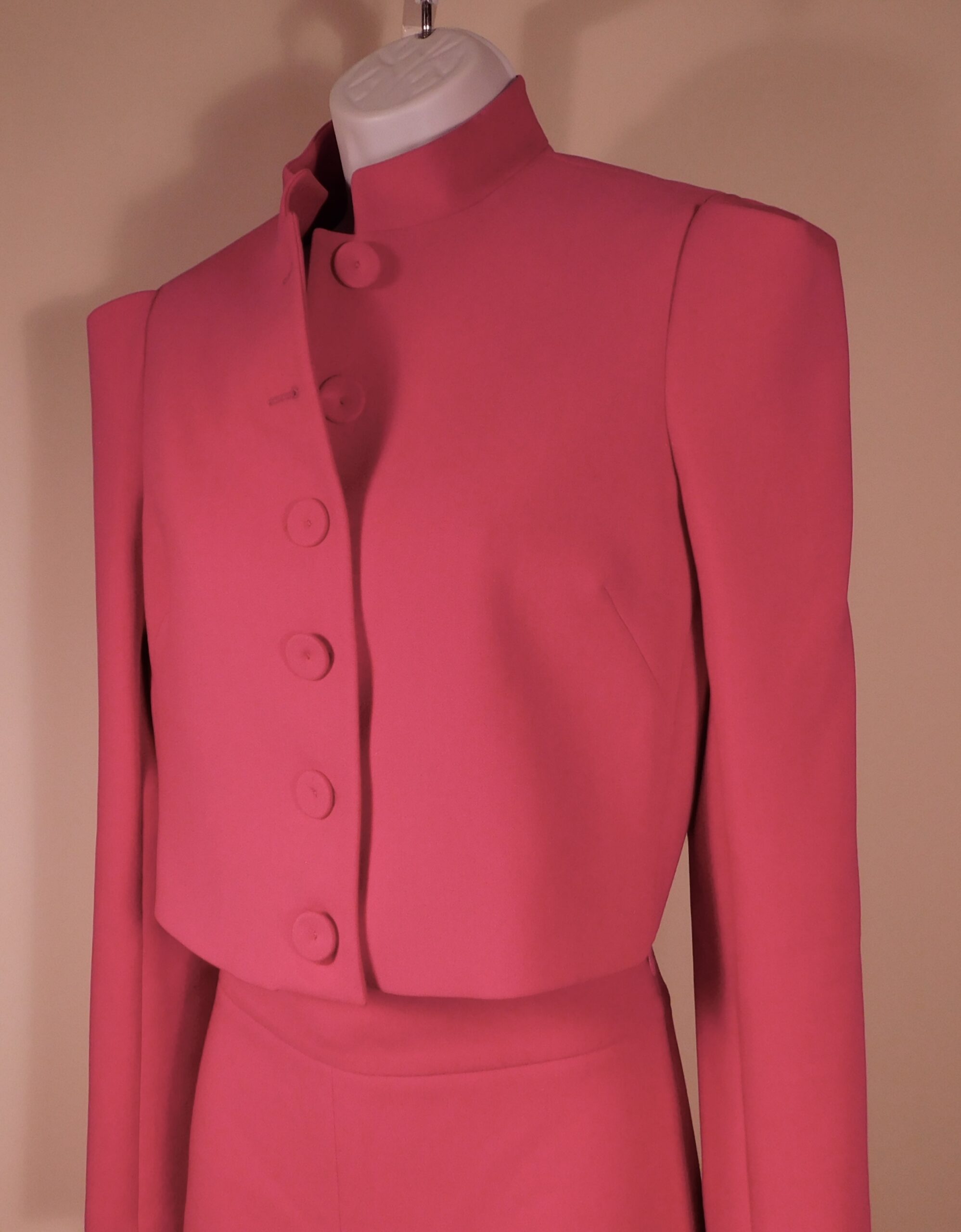 THEO THE LABEL Women's Fuchsia Daphne Cropped Military Jacket Blazer Sz M ($645)